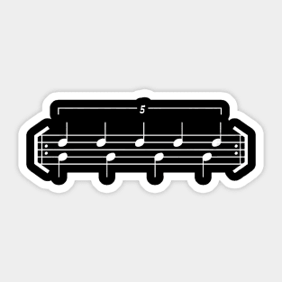 Five Over Four Polyrhythm (dark) Sticker